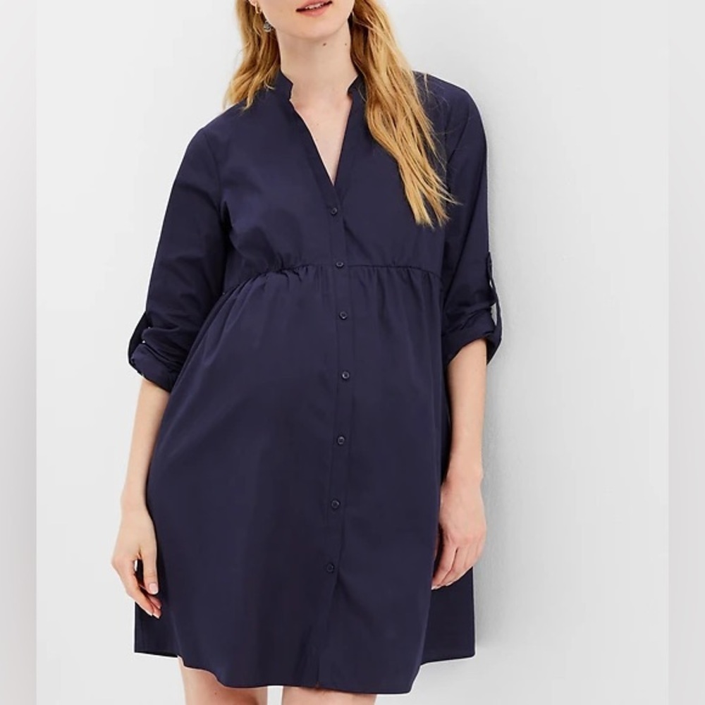 Gap Rustic Orange Maternity Button Down Dress - image 3